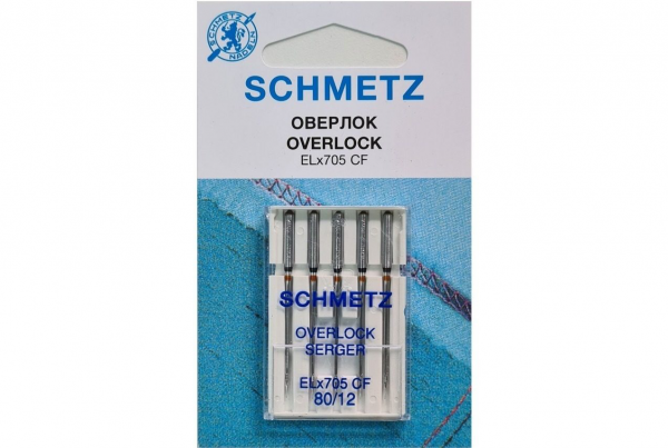 Иглы Schmetz для оверлока ELx705 CF №80, 5 шт в Балабаново